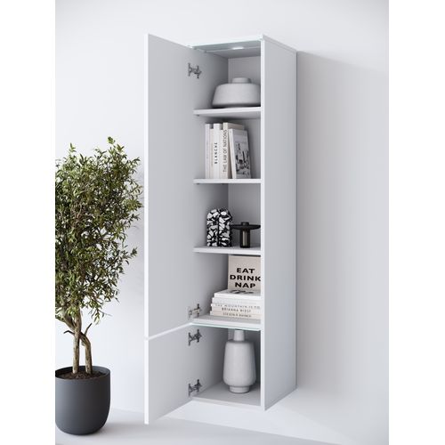 Meuble Veve 01 Avec éclairage LED / Blanc / Blanc Brillant