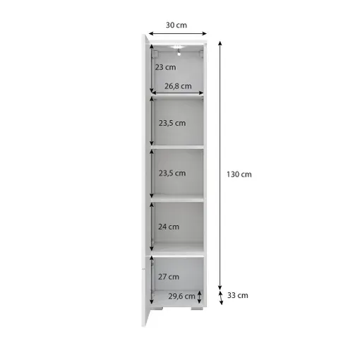 Meuble Veve 01 Avec éclairage LED / Blanc / Blanc Brillant