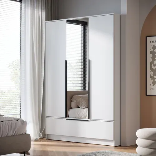 Armoire Split 3d Avec étagères Supplémentaires, Blanc Mat