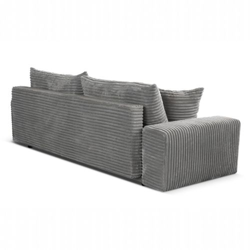 Canapé Convertible Avec Coffre Velours Côtelé Gris Clair Cordo
