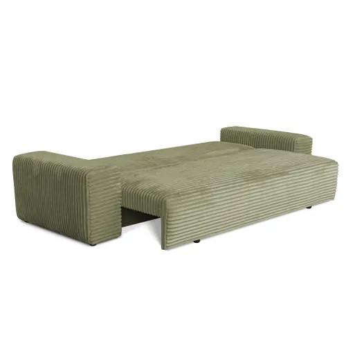 Canapé Convertible Avec Coffre Velours Côtelé Vert Cordo