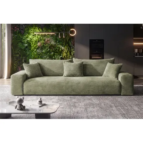 Canapé Convertible Avec Coffre Velours Côtelé Vert Cordo