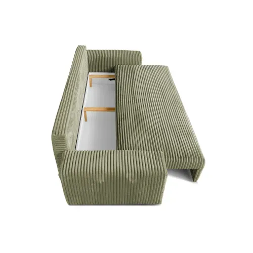 Canapé Convertible Avec Coffre Velours Côtelé Vert Cordo
