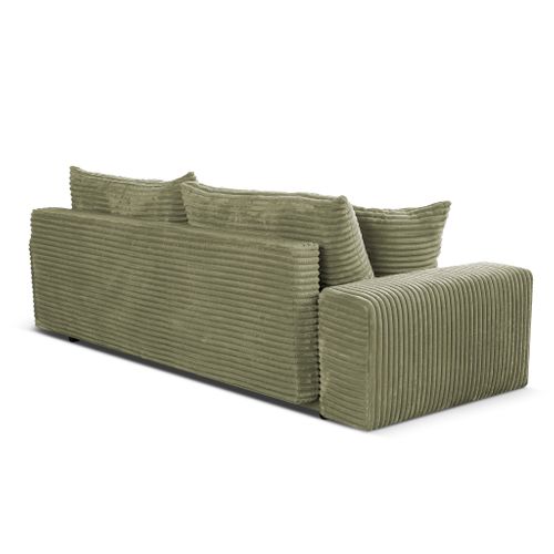 Canapé Convertible Avec Coffre Velours Côtelé Vert Cordo