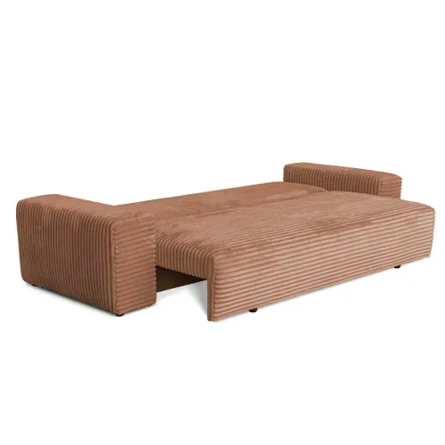 Canapé Convertible Avec Coffre Velours Côtelé Camel Cordo