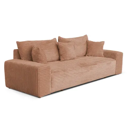Canapé Convertible Avec Coffre Velours Côtelé Camel Cordo