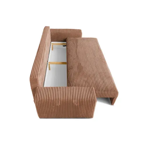 Canapé Convertible Avec Coffre Velours Côtelé Camel Cordo