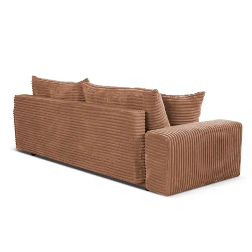 Canapé Convertible Avec Coffre Velours Côtelé Camel Cordo