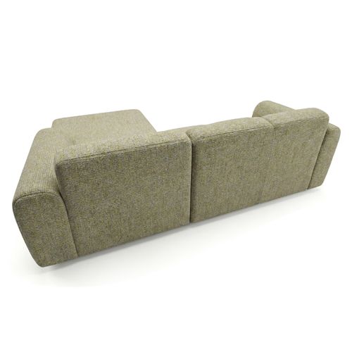 Canapé D'angle Droit Tissu Bouclé Kaki Gin