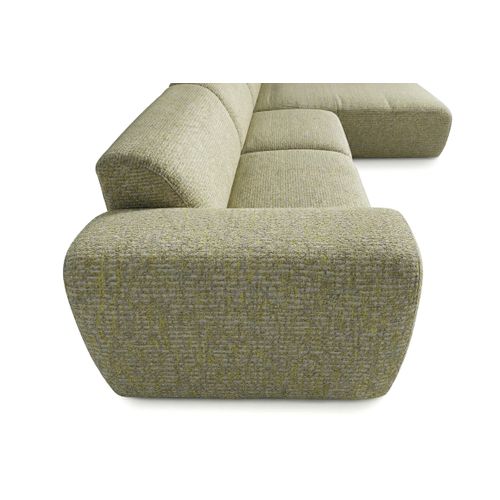 Canapé D'angle Droit Tissu Bouclé Kaki Gin