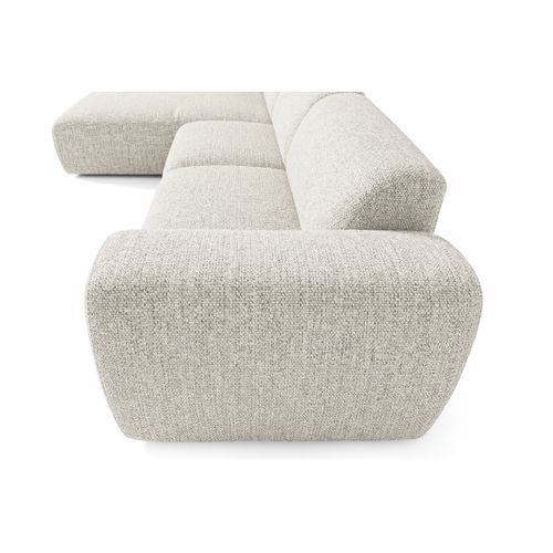 Canapé D'angle Gauche Tissu Bouclé Beige Gin