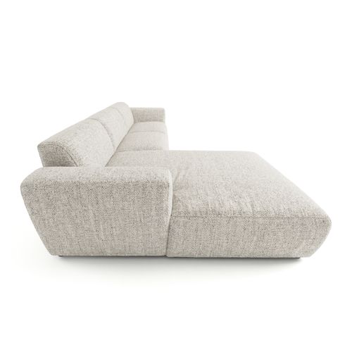 Canapé D'angle Gauche Tissu Bouclé Beige Gin