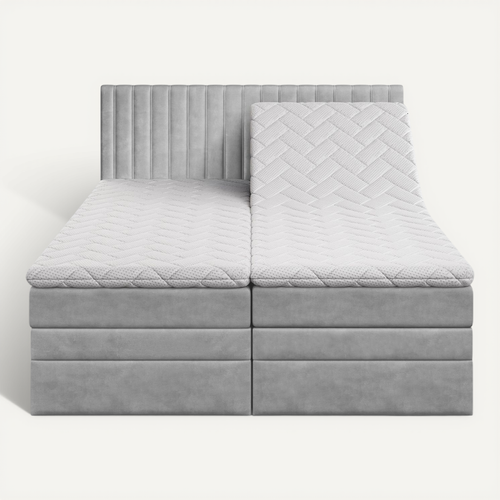 Lit Boxspring 140x200 Cm Adèle Ensemble De Matelas Et Sommier Relaxation Électrique