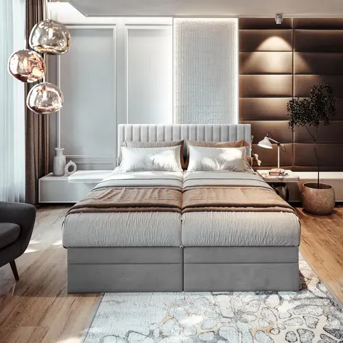 Lit Boxspring 200x200 Cm Adèle Ensemble De Matelas Et Sommier Relaxation Électrique