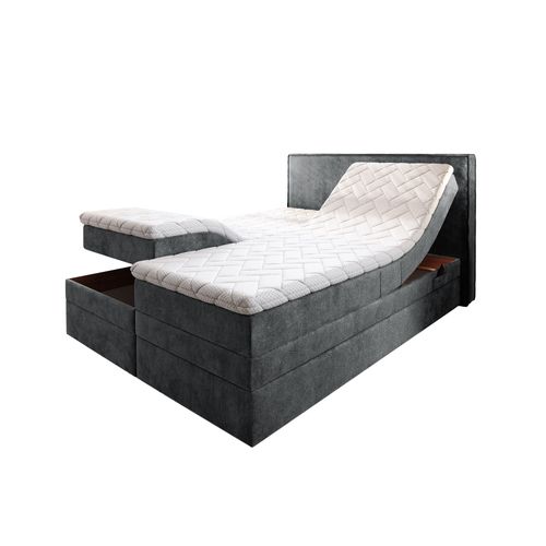 Lit Adulte 160x200 Positano - Ensemble Relaxation Électrique En Tissu Gris Foncé