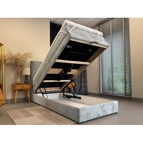 Lit Adulte 120x200 Sorrento - Ensemble Relaxation Électrique En Tissu Gris Clair