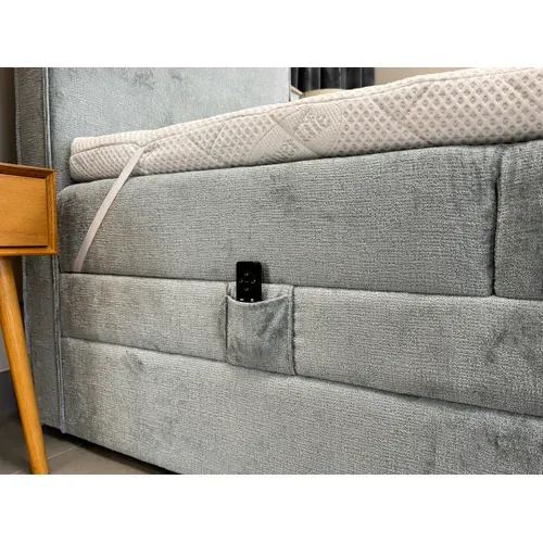 Lit Adulte 120x200 Sorrento - Ensemble Relaxation Électrique En Tissu Gris Clair