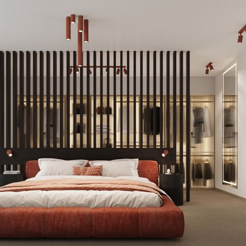 Plafonnier Karbon 10 Rouge Ocre