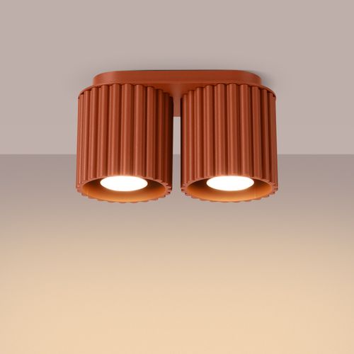 Plafonnier Aura 2 Rouge Ochra Gu10