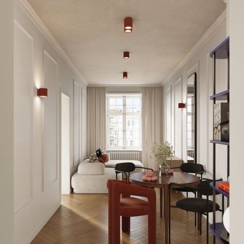 Plafonnier Aura 2 Rouge Ochra Gu10