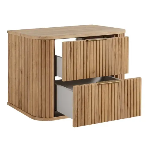 Meuble Sous Vasque à Suspendre Glamour Chêne Craft D'or 60 Cm