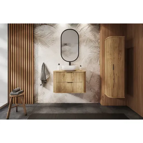 Meuble Sous Vasque à Suspendre Glamour Chêne Craft D'or 60 Cm
