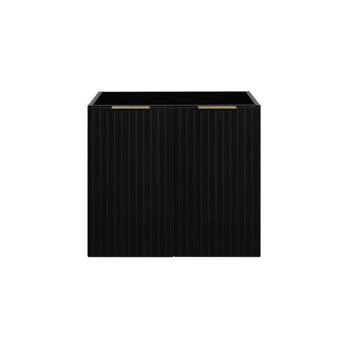 Meuble Suspendu Sous Lavabo Avec 2 Portes Flow Noir 60 Cm