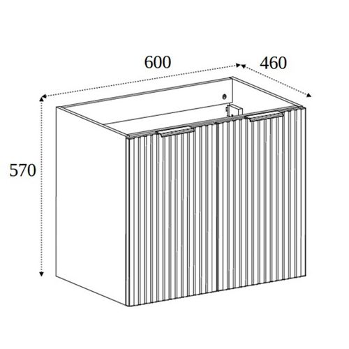 Meuble Suspendu Sous Lavabo Avec 2 Portes Flow Noir 60 Cm