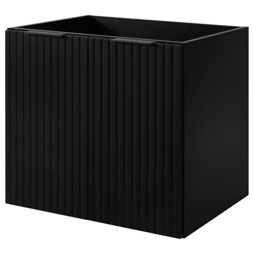 Meuble Suspendu Sous Lavabo Avec 2 Portes Flow Noir 60 Cm