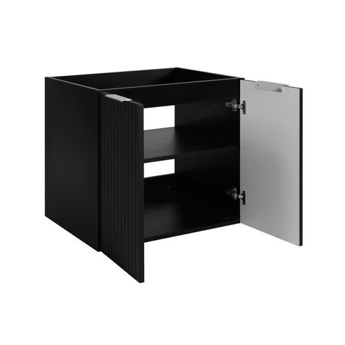 Meuble Suspendu Sous Lavabo Avec 2 Portes Flow Noir 60 Cm