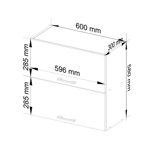 Meuble De Cuisine Haut W60 Oliwia G2 Modulable Blanc 60 Cm 2 Portes Façade Blanche 2 Étagères