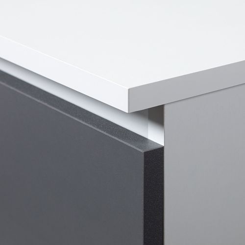 Bibliothèque De Bureau R80 Blanche 80 Cm 1 Porte Façade Gris Graphite 8 Étagères 80x35x180 Cm