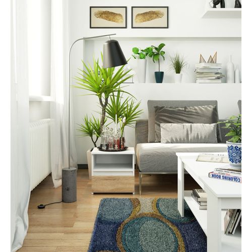 Table De Chevet Cl1 Blanche 40 Cm 1 Tiroir Couleur Chêne Sonoma 40x35x40 Cm