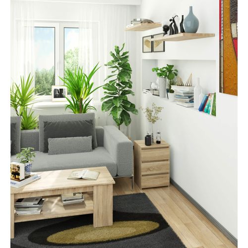 Table De Chevet Cl3 Chêne Sonoma 40 Cm 3 Tiroirs Façade Chêne Sonoma 40x35x57 Cm