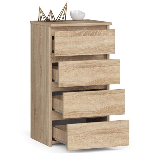 Commode Cl4 Chêne Sonoma 40 Cm 4 Tiroirs Façade Chêne Sonoma 40x35x74 Cm