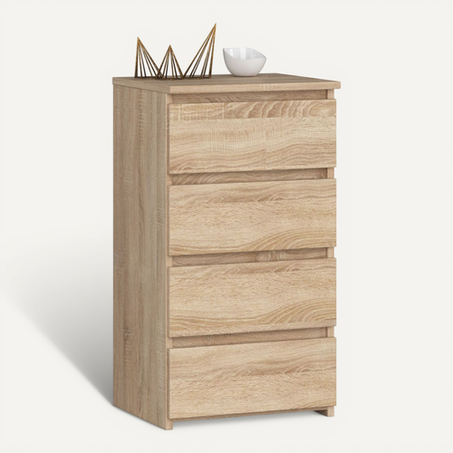 Commode Cl4 Chêne Sonoma 40 Cm 4 Tiroirs Façade Chêne Sonoma 40x35x74 Cm