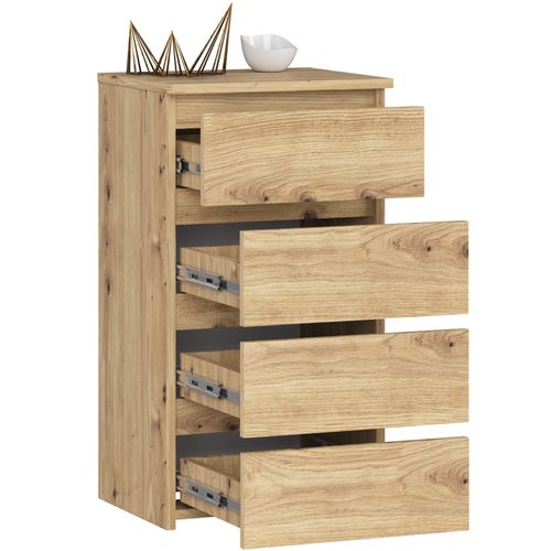 Commode Cl4 Chêne Artisan 40 Cm 4 Tiroirs Façade Chêne Artisan 40x35x74 Cm