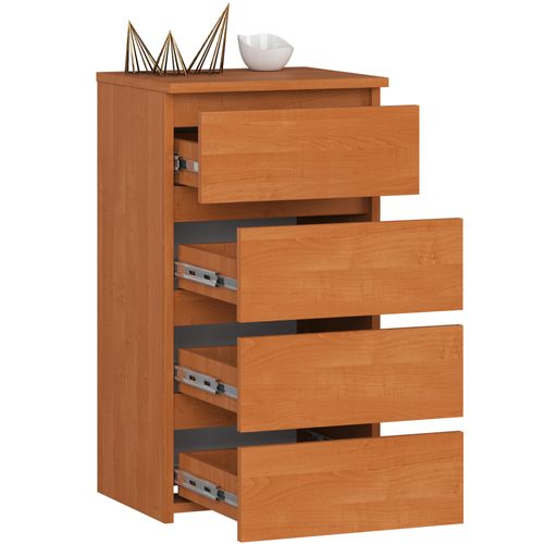 Commode Cl4 Aulne 40 Cm 4 Tiroirs Façade Aulne 40x35x74 Cm