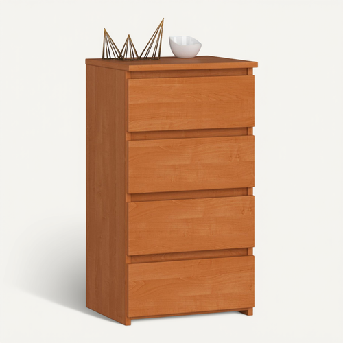 Commode Cl4 Aulne 40 Cm 4 Tiroirs Façade Aulne 40x35x74 Cm