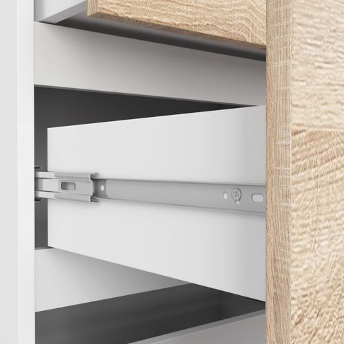 Bibliothèque De Bureau R60 Blanche 60 Cm 3 Tiroirs Façade Chêne Sonoma 3 Étagères 60x35x180 Cm