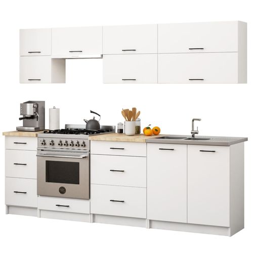 Meuble De Cuisine Bas S40 Oliwia Modulable Blanc 40 Cm 3 Tiroirs Façade Blanche 40x46x85 Cm