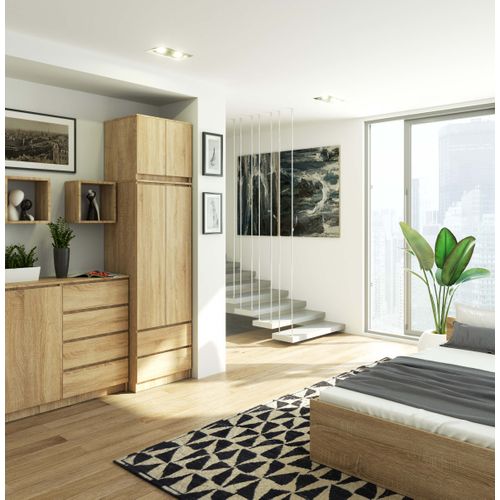 Armoire Avec Surmeuble Akord S60 Chêne Sonoma 60 Cm 2 Portes 2 Tiroirs Façade Chêne Sonoma