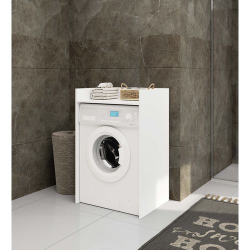 Meuble Pour Lave-linge Fin Blanche 64 Cm 1 Étagère 64x50x98 Cm