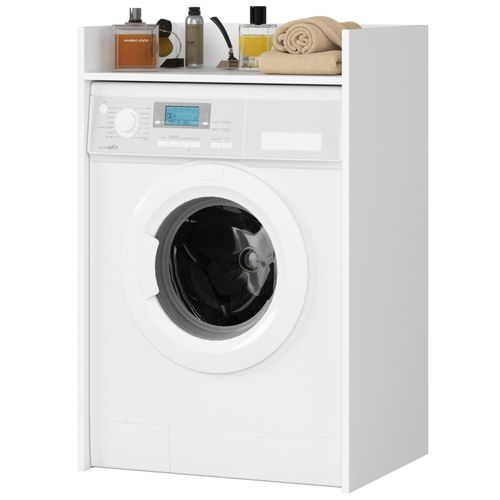 Meuble Pour Lave-linge Fin Blanche 64 Cm 1 Étagère 64x50x98 Cm