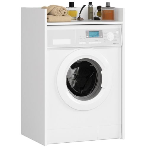 Meuble Pour Lave-linge Fin Blanche 64 Cm 1 Étagère 64x50x98 Cm