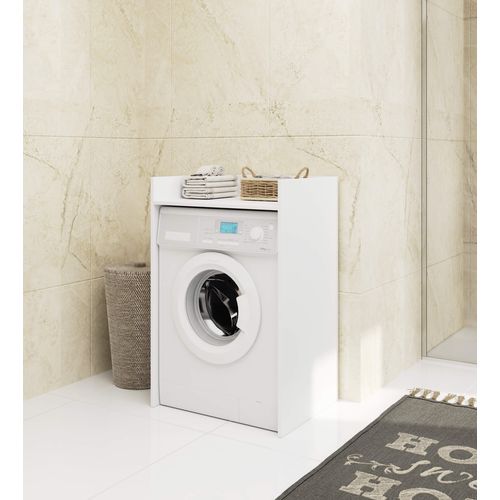 Meuble Pour Lave-linge Fin Blanche 64 Cm 1 Étagère 64x50x98 Cm