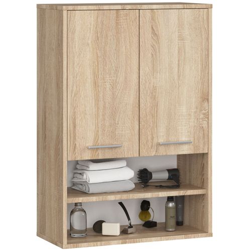 Armoire Salle De Bains Suspendue Fin Chêne Sonoma 64 Cm 2 Portes Façade Chêne Sonoma 64x30x94 Cm