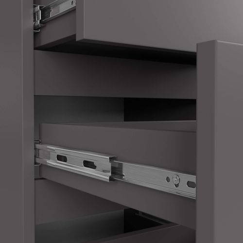 Commode Cl4 Gris Graphite 40 Cm 4 Tiroirs Façade Gris Graphite 40x35x74 Cm
