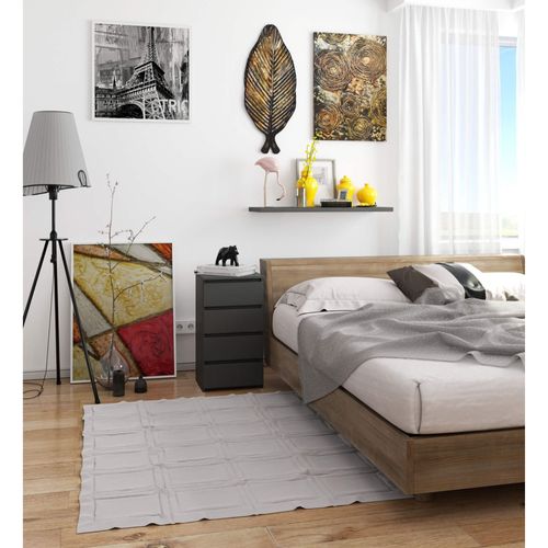 Commode Cl4 Gris Graphite 40 Cm 4 Tiroirs Façade Gris Graphite 40x35x74 Cm
