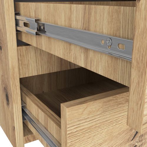 Petite Commode Cl100 Chêne Artisan 100 Cm 6 Tiroirs Façade Chêne Artisan 100x35x57 Cm